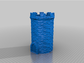 castle tower planter bonsai cascade pot stone 3d print model - Mito3D
