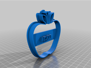 personalizado profesor apreciación manzana Galleta cortador 3d print model - Mito3D