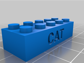 customized lego compatible text bricks 5x2 bat cat 3d print model - Mito3D