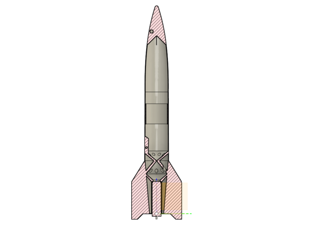 a4 razzo 420 mm alto 3D print model - Mito3D