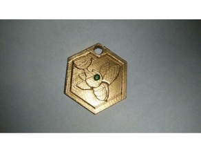 metabee warbandit medal - remix beetle keychain medabots medarot 3d print model - Mito3D