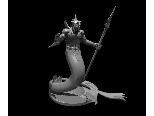 merrow güncellenmiş iblis merfolk Deniz Kızı 3D print model - Mito3D