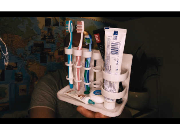 bagno organizzatore Accessori titolare supporto spazzolino dentifricio 3D print model - Mito3D