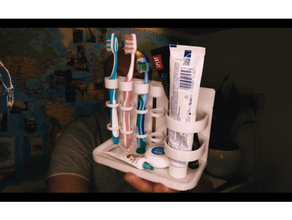 baño organizador bañera accesorios soporte cepillo dientes pasta dental 3d print model - Mito3D