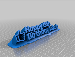 Jakob 15th doğum günü tabak özelleştirilmiş 3d print model - Mito3D