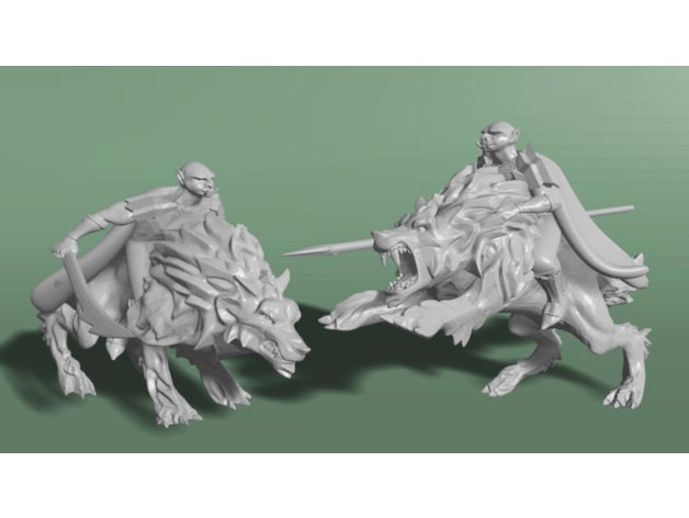 orc wargs cavalier 28mm dnd miniature miniatures jouer rôle 3D print model - Mito3D