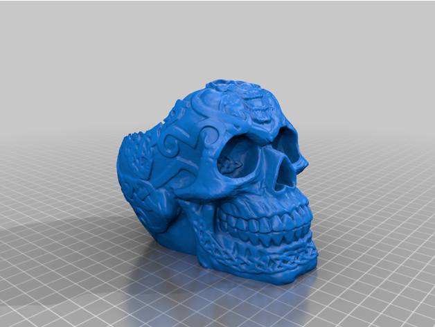 skull ashtray celtic smoking 3D print model - Mito3D