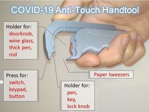 covid 19 touch attrezzo multi functional anti toccare toccante coronavirus covid19 maniglia porta apriscatole tastiera serratura matita titolare supporto penna 3d print model - Mito3D
