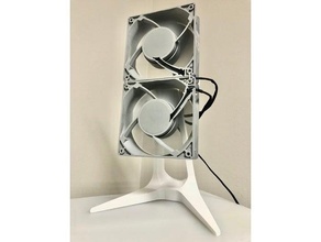 dual 120mm fan stand mount cooling 3d print model - Mito3D