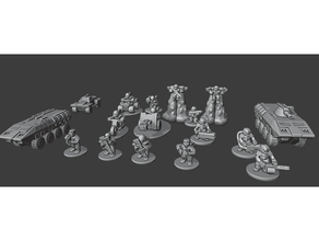 6mm generic sci fi infantry wargaming 3d print model - Mito3D