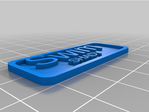 schwimmen schattig Etikett angepasst 3d print model - Mito3D