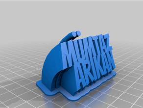 personalizado barriendo 2 line plato texto 3d print model - Mito3D