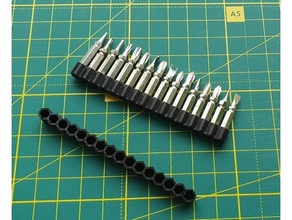 pequeno 4mm bits organizador 1 20pcs Chave fenda mordeu suporte 3d print model - Mito3D