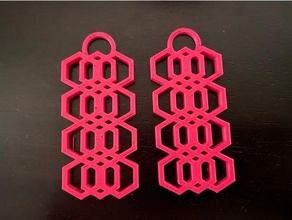 polygon hole earrings earring 3d print model - Mito3D