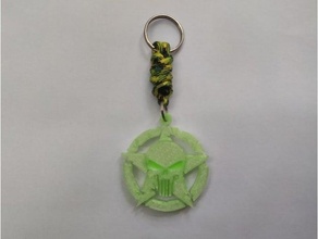 punisher star keychain paracord 3d print model - Mito3D