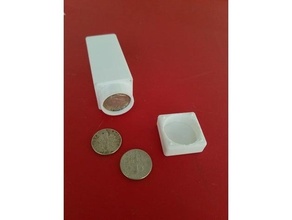 cuadrado moneda diez centavos cápsula monedas coleccionar tubo 3d print model - Mito3D