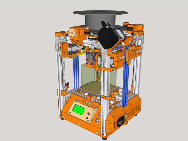 cube corexy imprimante petit facteur forme amusement assembler 3d ceinture conduit axe fixé lit p'tit sff 3D print model - Mito3D