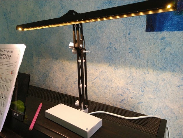 articulating modular piano desk lamp led strip 3D print model - Mito3D