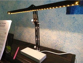 articolando modulare pianoforte scrivania lampada guidato striscia 3d print model - Mito3D