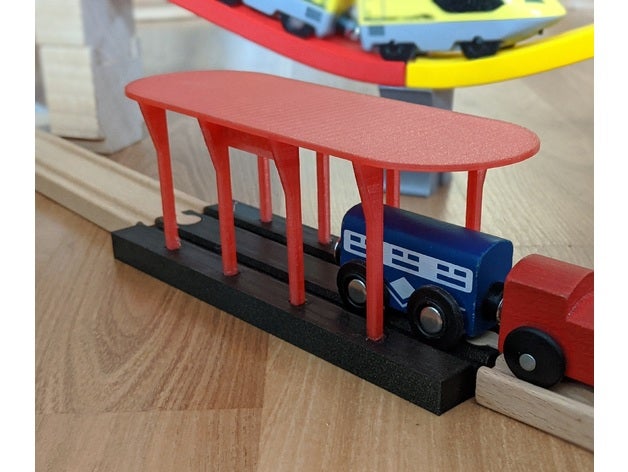 train station ikea brio track railway wooden 3D print model - Mito3D