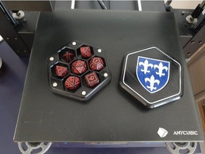 hexagonal dados caixa bruxo bandeja nilfgaard temeridade 3d print model - Mito3D