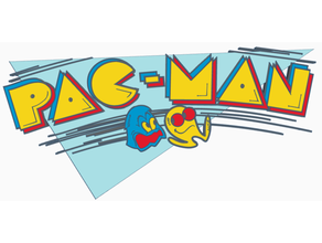 pac man logo hd arcade pacman uomo retrò 3d print model - Mito3D