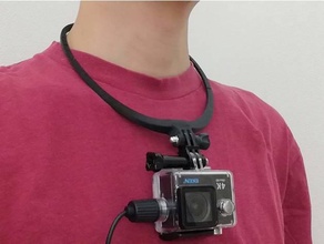 pescoço monte açao Câmera gopro suporte compatível 3d print model - Mito3D