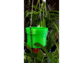 self watering colgando tubo doble plantador planta maceta 3d print model - Mito3D