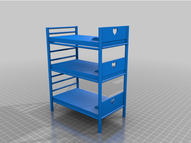 triple bunk bed 3D print model - Mito3D