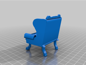 quarter scale tufted chair 28mm 3d print model - Mito3D