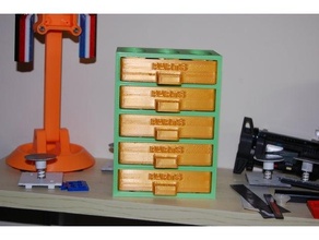 customized 5 slot parts box 3d print model - Mito3D