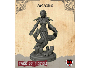 amabie minis 3d imprimable stl libre personnel 3dminiatures dnd miniature miniatures mojibake éclaireur rpg marteau guerre 3d print model - Mito3D