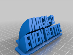 maga sweeping 2-line plate customized 3d print model - Mito3D