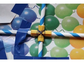kite cross + extender coupling 6mm straws toy 3d print model - Mito3D