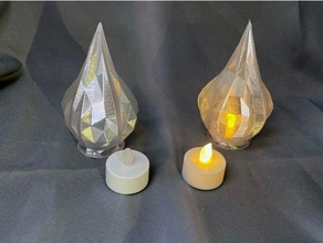 LED tea light flamme recroqueviller vasemode lumière bougie chauffe plat titulaire soutien thé tlight 3d print model - Mito3D