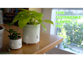 mignonne personnalisable planteur pot chat plante jardinières 3d print model - Mito3D