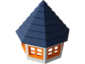 lego compatible octagonal roofs slopes 45 building blocks brick slope 3d print model - Mito3D