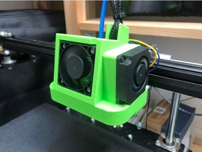 satsana ender 3 fan duct adjusted fit 5 3d print model - Mito3D