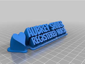 Aubrey personalizado 3d print model - Mito3D