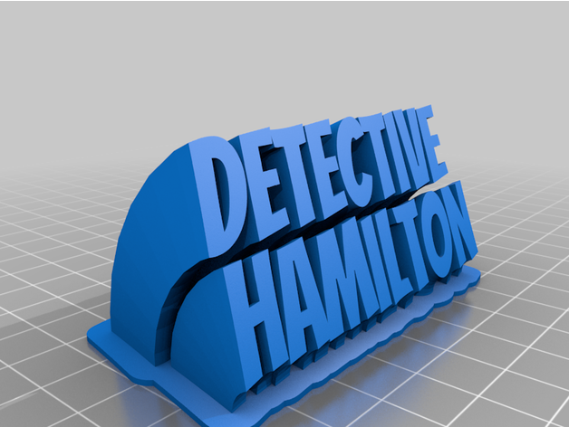 hamilton plate text customized 3D print model - Mito3D