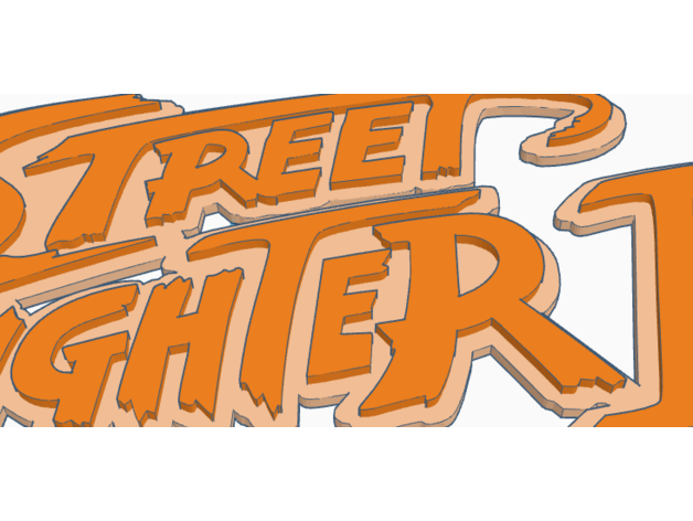 street fighter ii logo hd arcade capcom 2 3D print model - Mito3D
