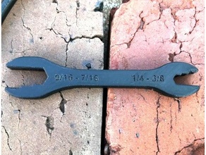 ufs 028 caimán llave inglesa pulgada tamaños estándar multi wrench imperial abierto 3d print model - Mito3D