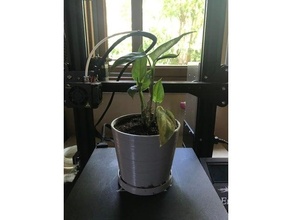 planter attached pan flower pot indoor garden plant 3d print model - Mito3D