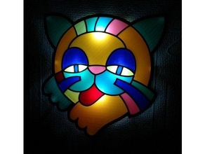 gato conformado noche ligero animal LED Encendiendo 3d print model - Mito3D