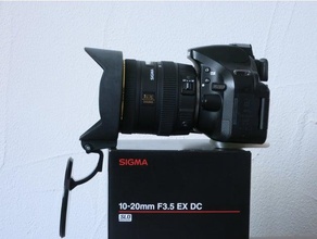 lens hood hinged cap sigma 10-20mm f35 dc hsm 3d print model - Mito3D