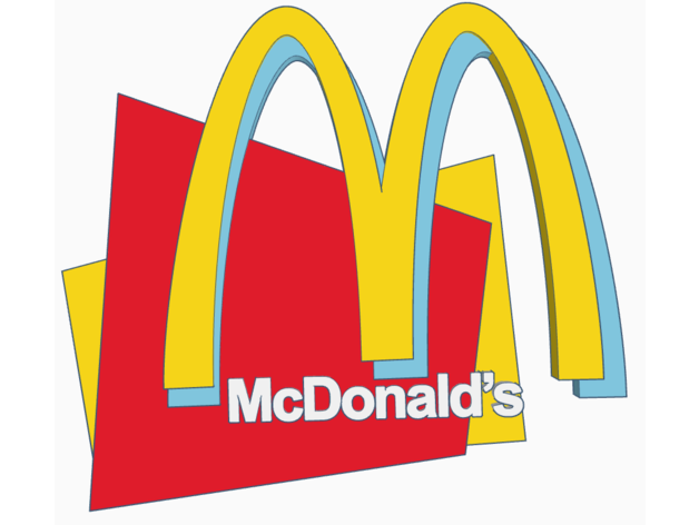 McDonalds Logo hd schnell Lebensmittel Restaurant 3D print model - Mito3D