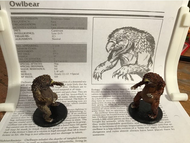 owlbear ages- 2st edition ad&d monstrous compendium vol 1 dd dnd miniature dungeons dragons 28mm tabletop 3D print model - Mito3D