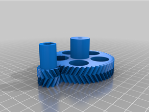 customized parametric herringbone gear set stepper extruders 3d print model - Mito3D
