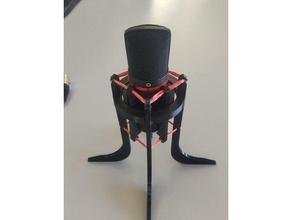 rubberband microphone shock mount stand scarlett studio holder mic 3d print model - Mito3D