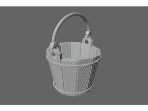 wooden bucket diorama dnd miniature 3d print model - Mito3D